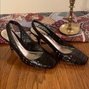 Antonio Melani black women’s strapped heels